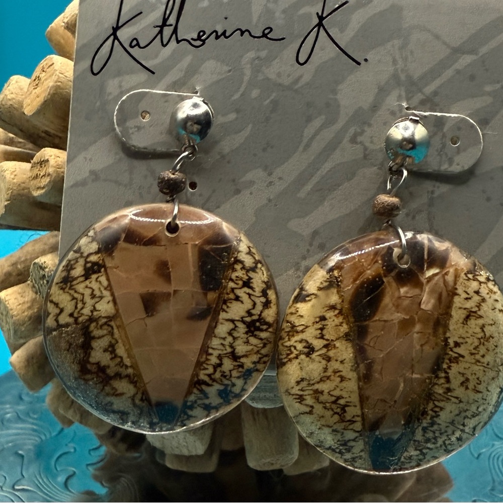 New Katherine K Brown and Cream Earrings